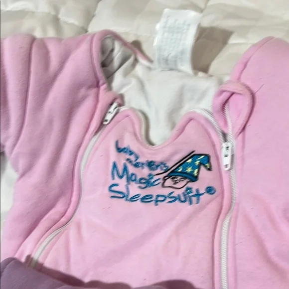 2 !! Merlin’s magic sleep suit 3-6 month purple pink - Picture 3 of 6